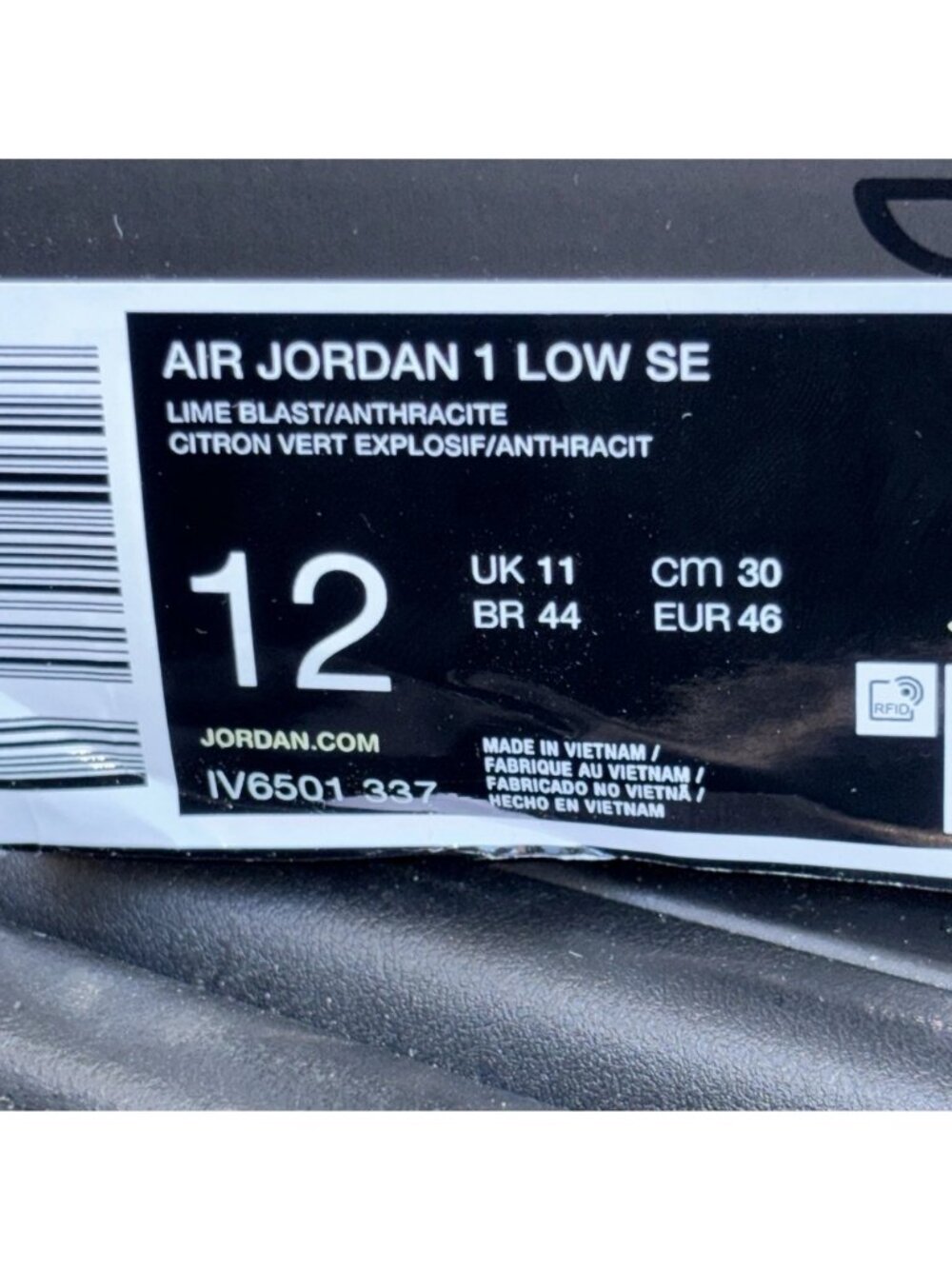 NEW Jordan 1 Low SE Lime Blast Green (IV6501-337) Men's Size 12 - Picture 8 of 8